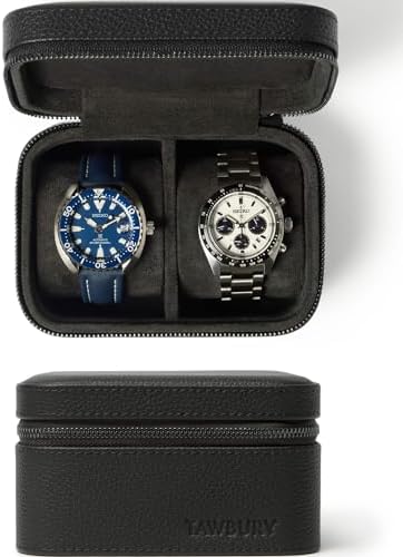 TAWBURY Boîte à montres à 8 emplacements avec tiroir de rangement – Étui de rangement pour montres de qualité supérieure pour homme et femme | Cuir synthétique avec coussins extra larges pour